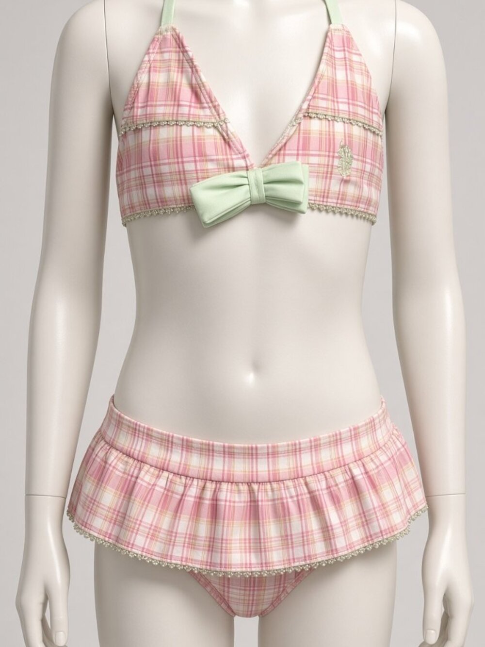 U.S. Polo 3pc GREEN Bikini swimsuit & coverup girl 2pc swimsuit + Cover up Pink